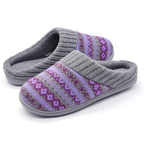 RockDove Sweater Knit Scuff Slippers for Women, Size 56 US Women