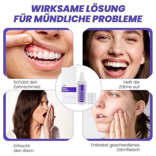 KAIOWPEIC Lila Zahnpasta Whitening, Zahnbleichende Zahnpasta,Strahlend Weiße Zähne,Zahnfleisch Reparatur,Effektive Verfärbungsentfernung, Zahnschmelzschutz, Frischer Atem