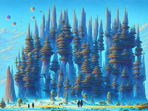 Toile Ancient Alien Land of Spiralling pour un salon contemporain