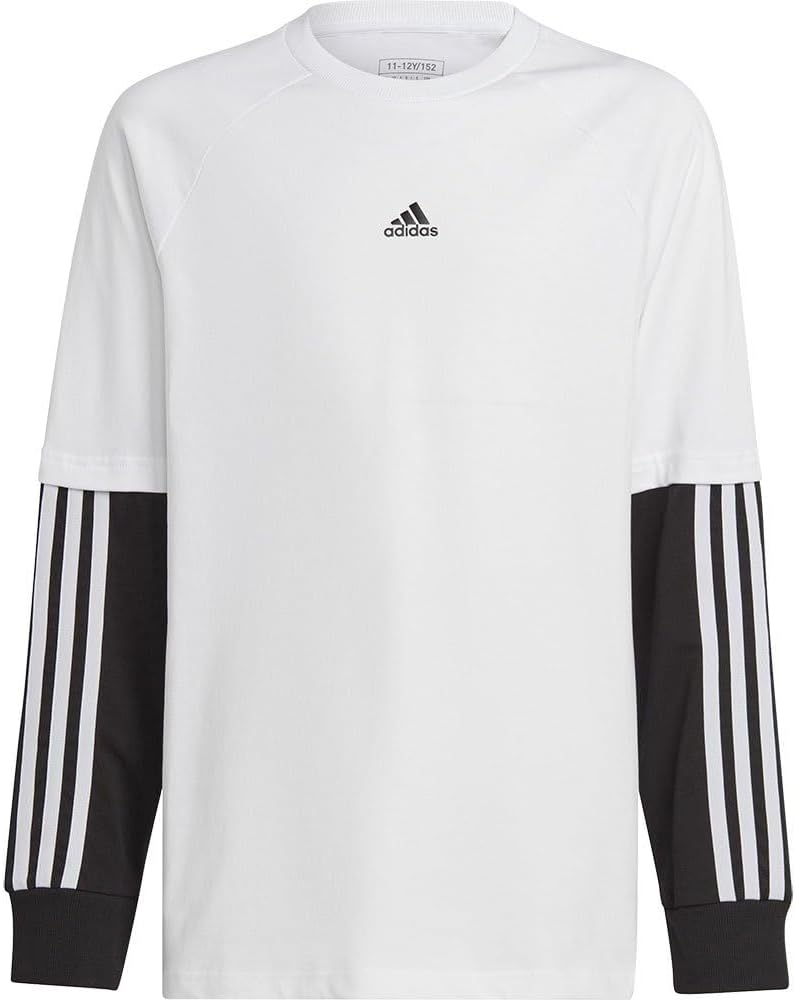 ADIDAS Street Jam 2in1 Long Sleeve T-Shirt 9-10 Years White