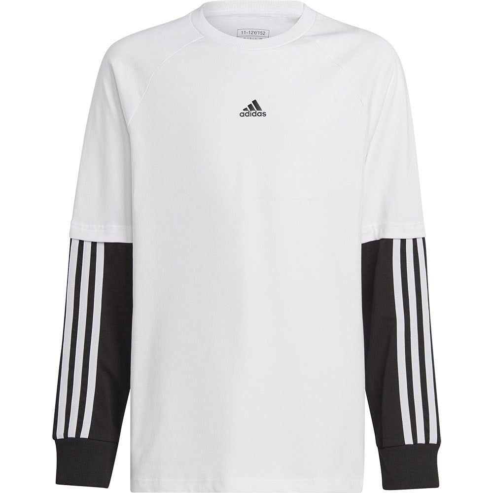 ADIDAS Street Jam 2in1 Long Sleeve T-Shirt 9-10 Years White