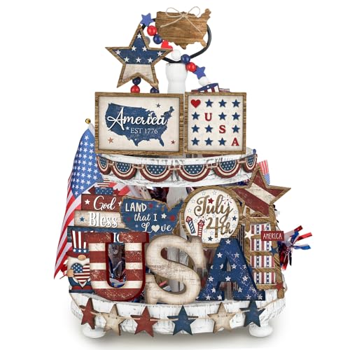 4th of July Tiered Tray Decor