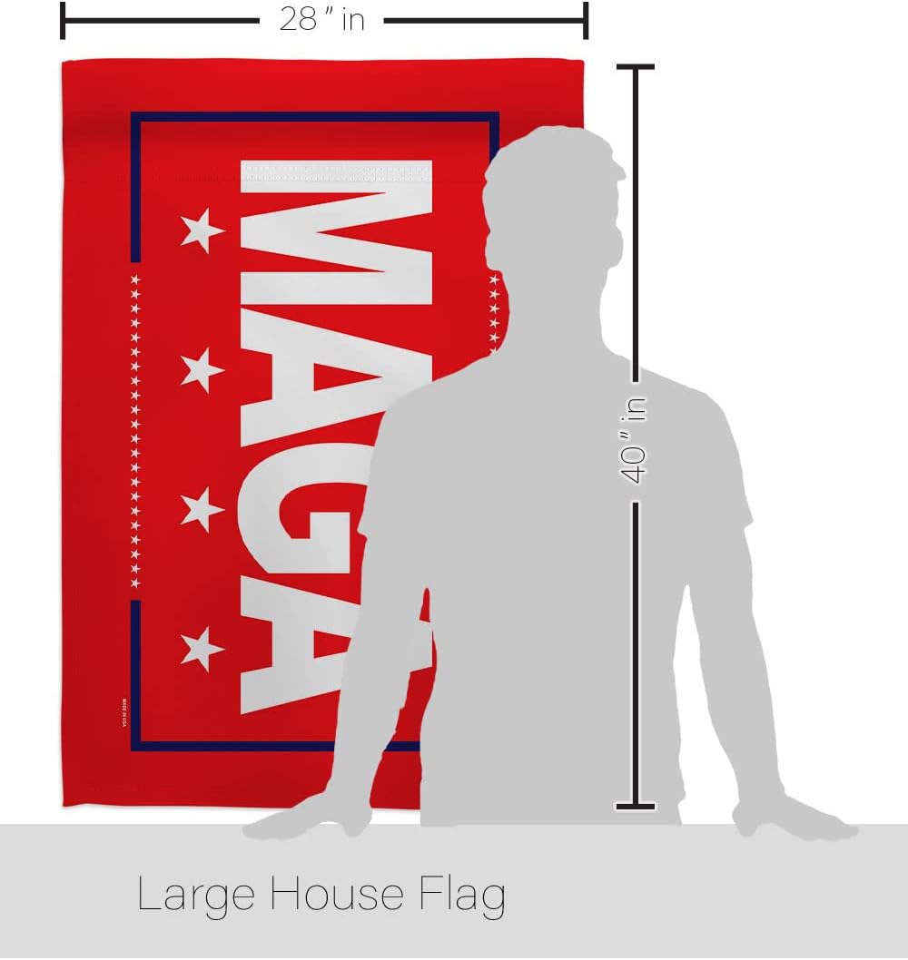 Trump Flag MAGA House Flag Americana Political President Democrat Republican Tea Party United State American Election Decoration Banner Small Garden Yard Gift Double-Sided, Made in USA