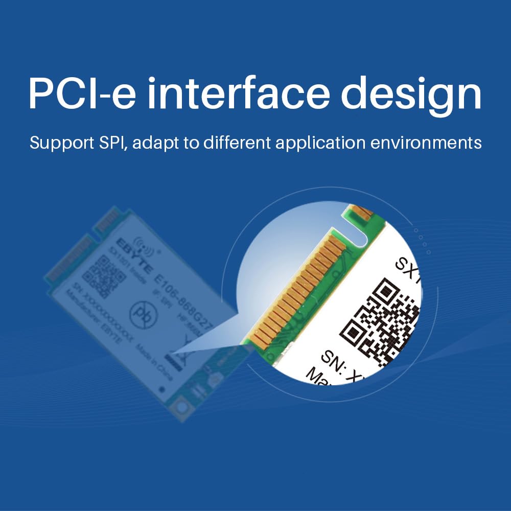 SX1302 LoRa Gateway 27dBm 868MHz EBYTE E106-868G27P2 PCI-e Interfaz SPI Half Duplex integrado en PA LNA RF Módulo Transceptor Receptor