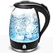 Produktbild ForMe Wasserkocher 1,7 L I Edelstahl Glas Wasserkessel 2200W I Kalkfilter I Blau LED Teekessel I 360°-Sockel I Abschaltautomatik I Trockengehschutz I BPA frei (127)