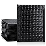 Metronic 6x10 Black Bubble Mailers, 50 Pack, Poly Bubble Mailers, Self-Seal Shipping Bags, Padded Envelopes for Shipping, Mailing, Packaging for Small Business, Bulk Mailer Size #0