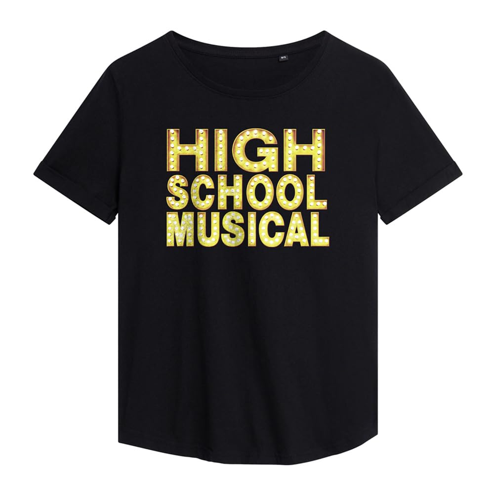 Disney Women's High School Musical Logo Fashion T-Shirt, Black | Size: 2XL