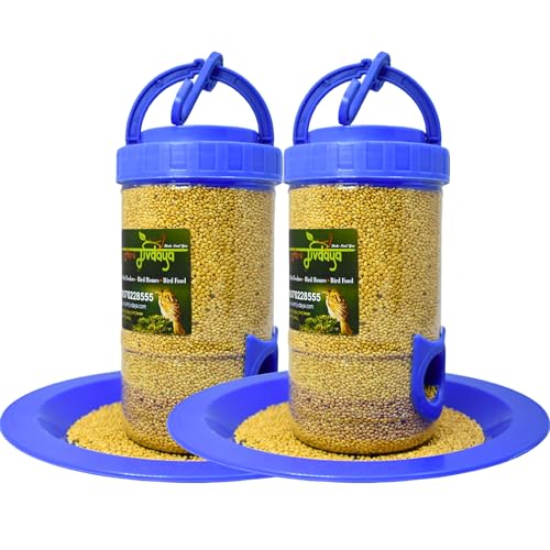 Image of Bird Feeder for Bird Food Small 2 Piece Blue