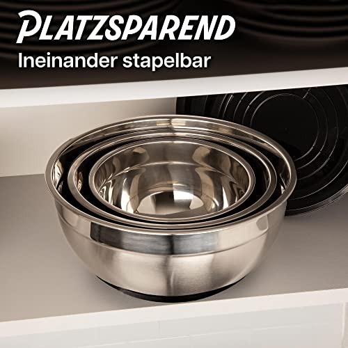 Edelstahlschüsseln mit Deckel von Praknu im 3er Set