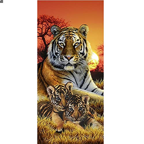 Tiger Diamond Painting 50x110 cm (Inner 44x104 cm) DIY Diamond Painting by Numbers Tiger Children Big Diamond Art Tiger Diamond Art Baby Tiger Rhinestone Embroidery Cross Stitch Diamond Mosaic