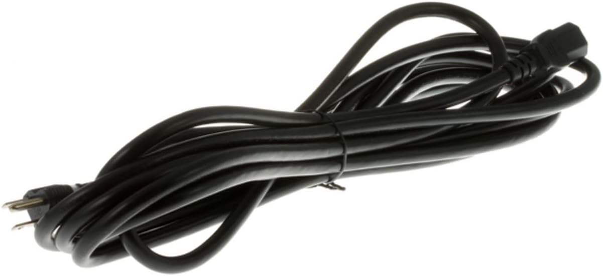 CablesAndKits Heavy Duty AC Power Cord, 15A/125V, 14 AWG, 5-15P to C13, (NEMA 5-15P to IEC-60320-C13), Black, 20 ft (6 Meters)