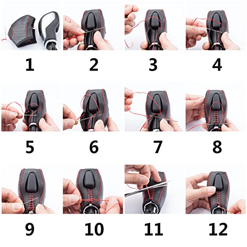 Ldyfc Auto Car Leather Gear Shift Knob Cover For Ford Ecosport Escape / Fusion /C-Max Energi Wagon / Fiesta / Focus / Transit Accessories #TOP6