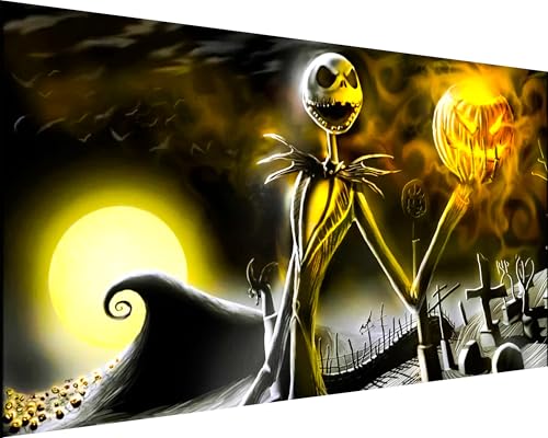 JYLMOOD Large Big Diamond Painting Kits for Adults Halloween 5D Diamond Art Kits for Adults Large Size DIY Full Drill Paintings with Diamonds Gem Art Craft for Home Wall Decor 27.5x15.6Inch