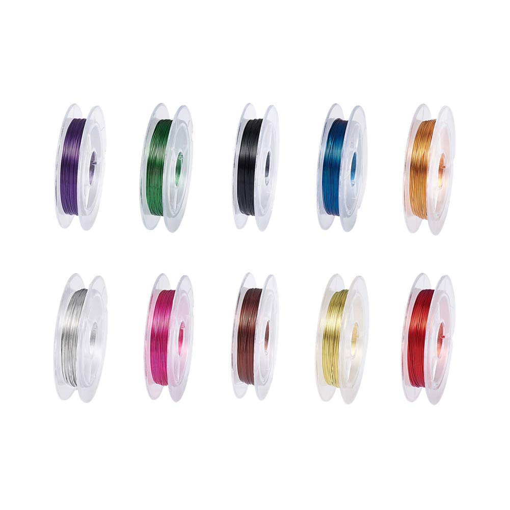 Lot De 4 Rouleaux Fil De Cuivre Anti-ternissement - 0,4 Mm, 0,5 Mm, 0,8 Mm Or Rose - Avec Pince à Bijoux - Pour DIY, Création