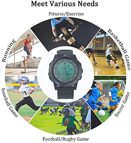 FCXJTU Digital Football Referee Watch Soccer Game Timer for Coaches 100 Lap Split Memory Stopwatch Waterproof 3 line Display Large face dial Luminous Sports Watch with Alarm Cycle Countdown Timer
