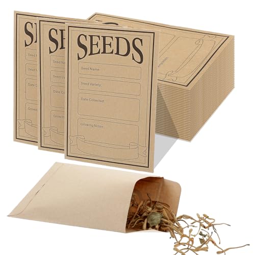 30 Pcs Seed Saving Envelopes Reusable Seed Kraftpaper Storage Organizer Packets Envelopes for Flower Vegetable Plants Seeds Saving & Collecting 5.51 x 3.15 Inch