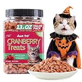 Just Try 13.4 OZ Urinary Tract Cat Treats for Indoor Cats Health Supplement Cranberry & D-Mannose for Kidney Bladder UT Support Salmon Flavor Crunchy Chews Cat Loves