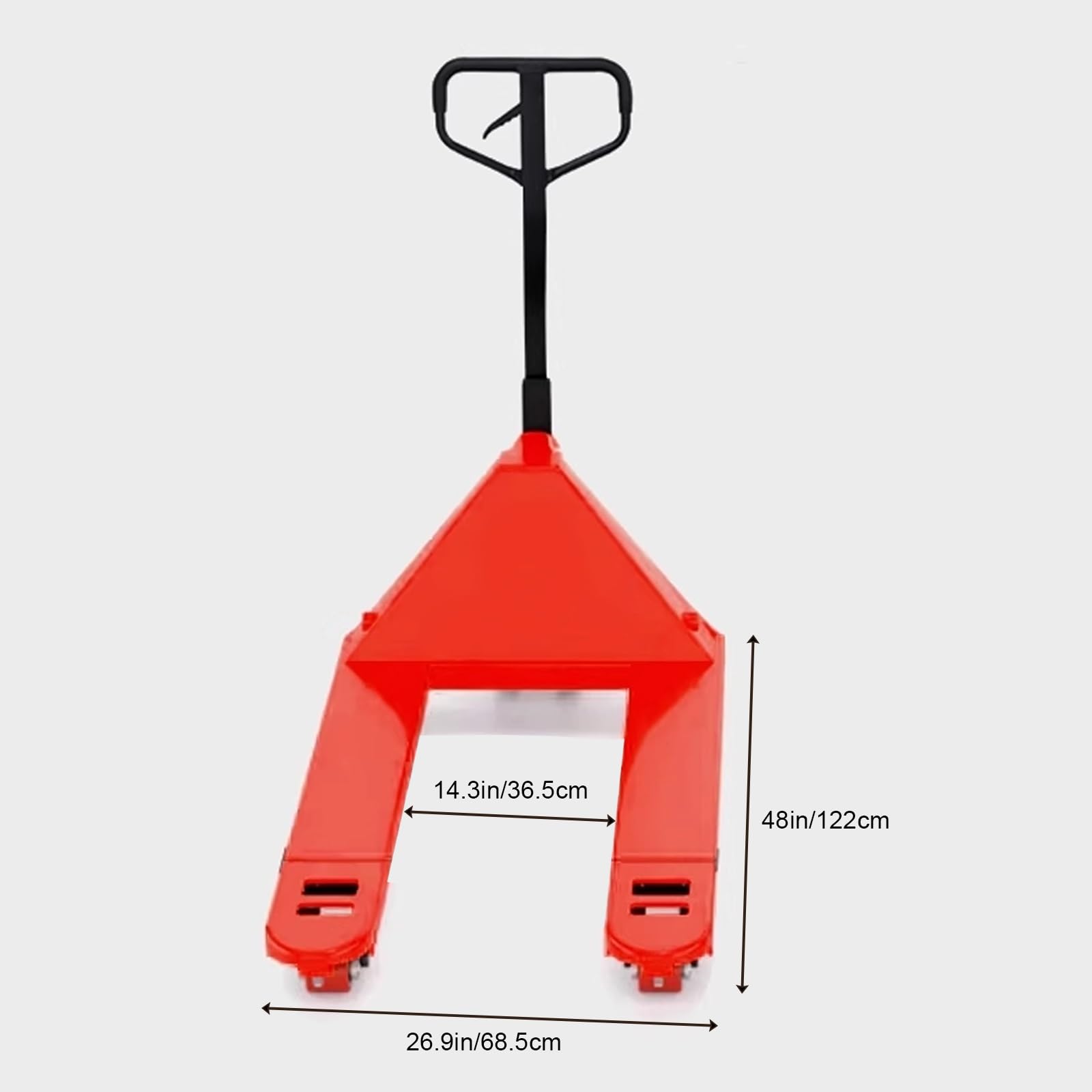 Transpaleta manual de alta resistencia, capacidad de 2500 kg, para almacén y venta al por menor, 68,5 x 122 cm, solución de manejo eficiente