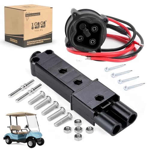 10L0L Golf Cart MAC DC 48V Charger Plug & Powerwise Receptacle for 2008-2010 Yamaha G19/G22 Electric Cart OEM# JW2-H6181-02 JR1-H235A-00