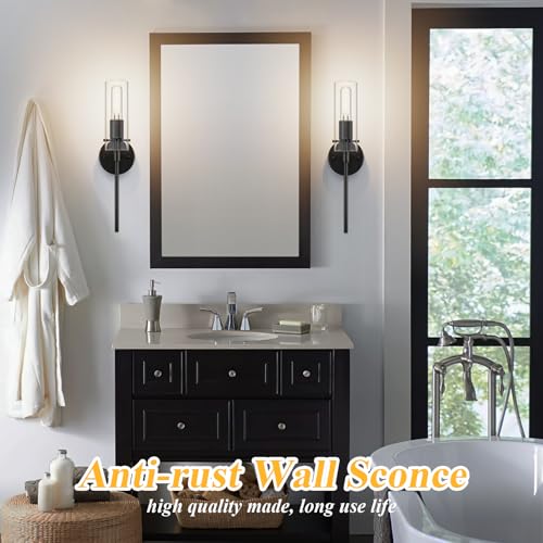 Aoceley Modern Wall Sconce Vanity Light, Black, 2-Pack by Aoceley - Used condition - Image 2