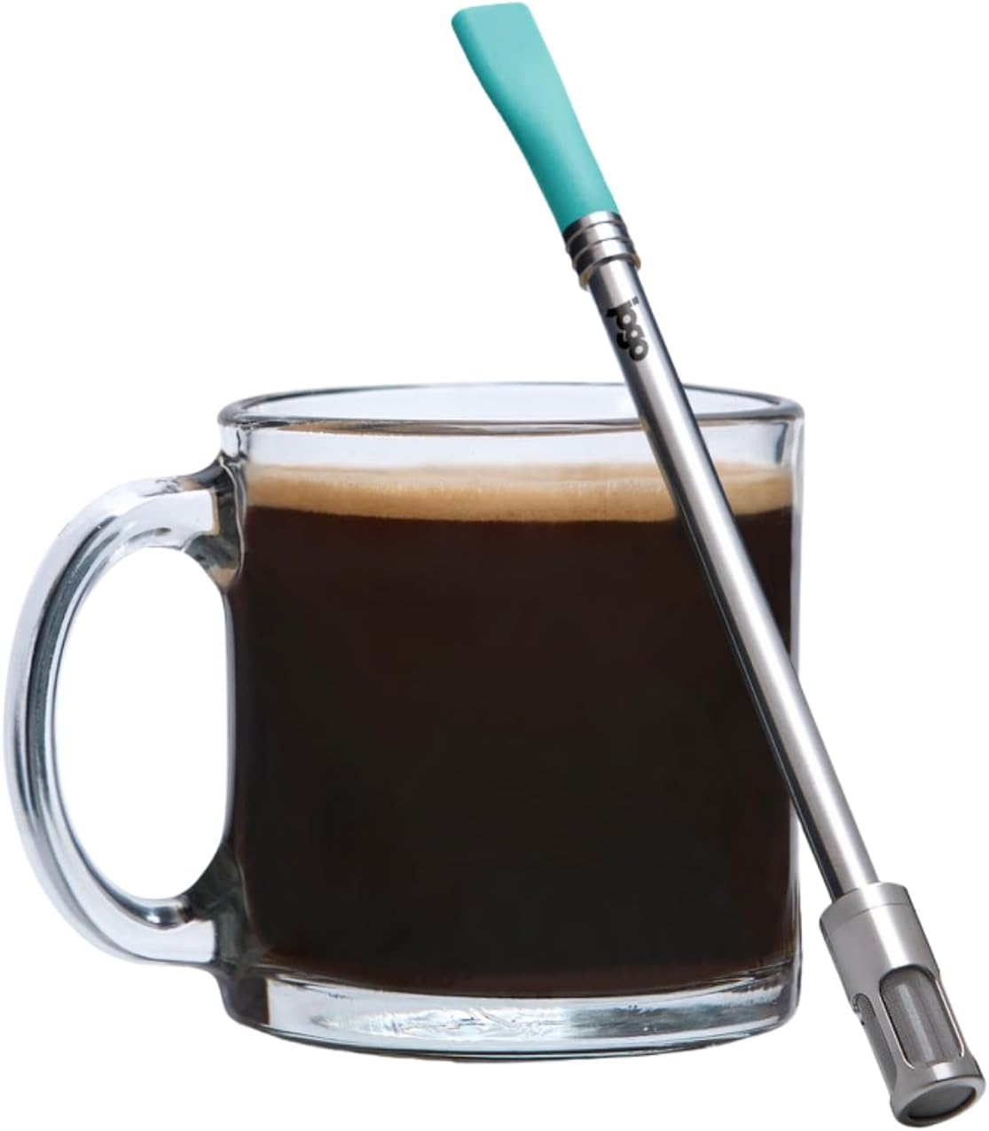 JoGo - The Original Coffee and Tea Brewing Straw - Portable Coffee Maker - Stainless Steel Single Serve Strainer - Filter Function for Hot & Cold Brew - Yerba Mate Straw for Loose Leaf Teas & Coffee