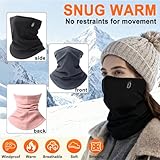 Oscenny Snood,Soft Windproof Breathable Stretchy Thermal Fleece Snood Neck Warmer Face Mask Cover Scarf Quick Dry for Cycling,Motorcycle,Running,Work for Cold Windy Weather Winter(Black) - Image 3