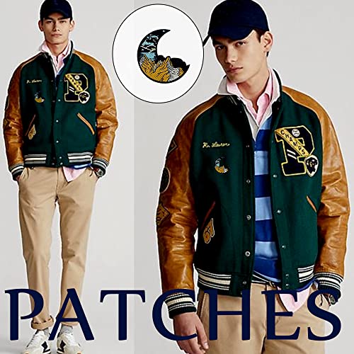 Obokata Embroidered Iron On Patches, Moutain Ocean & Moon Outdoor Applique Patch, Nature View Adventure Badge Sew On Emblem Diy Accessories For Vest Jackets, Clothes, Hats, Backbags & Jeans. #TOP6