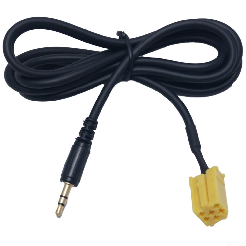 Cavo di ingresso audio AUX compatibile con modelli Fiat e Alfa Romeo con jack da 3,5 mm e interfaccia pannello posteriore radio a 6 pin