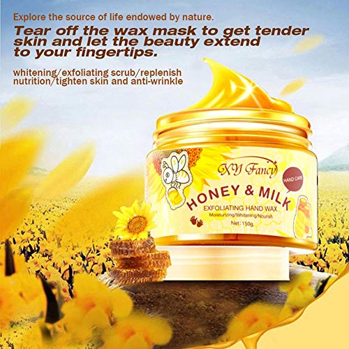 Xy Fancy Hands Care Paraffin Milk & Honey Moisturizing Peel Off Hand Wax Mask Hydrating Exfoliating Nourish Skin 5.3Oz/150Ml #TOP1