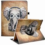 Ceysin Rotating Case for iPad 9th Generation (2021) / 8th Generation (2020) / 7th Gen (2019) 10.2 Inch - 360 Degree Rotating Protective Stand Cover with Auto Wake Sleep Function (Music Elephant)