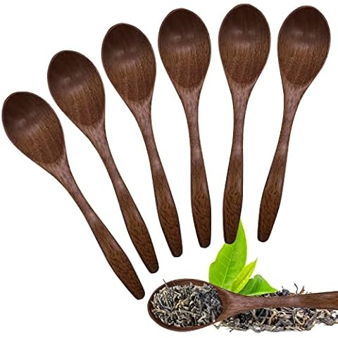 Cucharas de Madera 6 uds, Cucharas Madera Pequeñas Natural, Accesorios de Cocina Cover