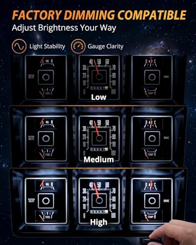 Image of WLJH Super Bright White Instrument Cluster Lights Panel Gauge Speedometer Tachometer Bulb Indicator Lamp Full Led Dash Light Kit For Ford F150 F250 F350 1967-1979, Pack of 8 | 3030 SMD, 200lm, Dimmable, Clear Gauge Backlighting, Warning Indicators, Direct Replacement, Nighttime Readability, 8-Pack