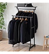 Amazon｜山善(YAMAZEN) ハンガーラック キャスター付き 幅75×奥行51×高