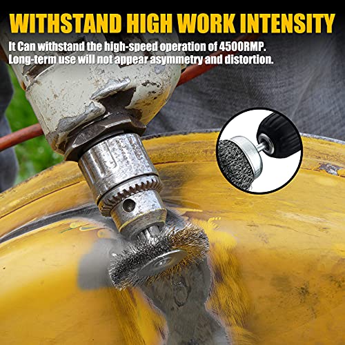 Tilax Drill Wire Brush End Brush Set 6 Piece, Wire Brushes For Cleaning 1/4 Inch Arbor 0.012 Inch Coarse Carbon Steel Crimping Wire Wheel, Paint-Surface And Small Spaces Can Be Treated. #TOP3