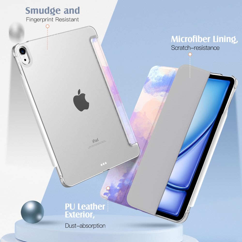 Coque Protectrice TiMOVO Pour IPad Air 11 Pouces - Dos Transparent - Fonction Sommeil/réveil Auto - Gris Bleu