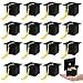 Kesote 24Pcs Diplome Boîtes à Dragées en Forme Chapeau de Diplomé, Boite a Bonbon de Petit Format, Boite Bonbon en Kraft Déco pour Graduation Party, Boîtes de Bonbons de Toque Diplome 6 x 6 x 9 cm