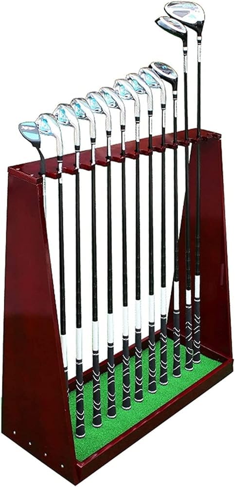 Jxyq Green Wooden Golf Club Organizer - Display Rack And Storage Stand For Putters And Equipment