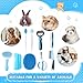 Teenyyou Cats Grooming Kit - 10 Pcs Pet Self Cleaning Kit for Indoor Long Hair Cats Include Brush Bath Brush Needle Comb Toothbrush Nail Clipper Nail Trimmer for Shedding Supplies