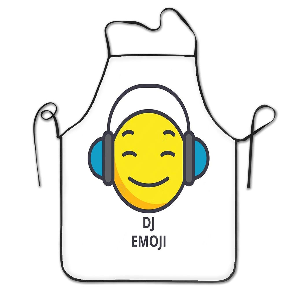 sfyvgxzfgyd Funny Personality Apron dj Emoji line icon Sign Background editable Strokes dj Emoji line icon Sign White Lovely Chef Kitchen Aprons 20.4 28.3 inch