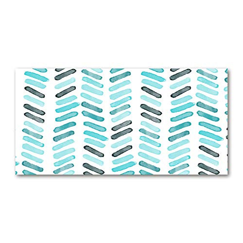 Dosseret en verre trempé de sécurité bleu motif chevron Tulup 140x70 cm
