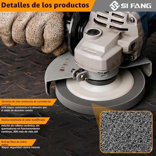 Miniatura 3 de Si Fang Disco De Pulido De Fibra De Nailon Para Amoladora Angular, 115 Mm X 22 Mm, Disco De Afilar, Amoladora Angular, Herramientas De Pulido Para Acero Inoxidable, Aluminio, Metal, Vidrio, Madera 5