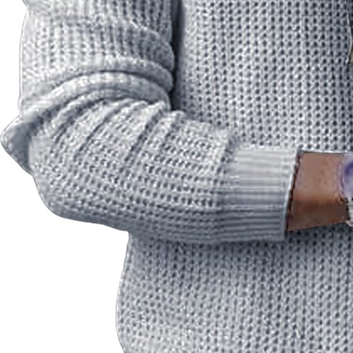 Men's Waffle Textured Pullover Sweaters Crewneck Long Sleeve Pullover Top Casual Classic Knitted Sweater2