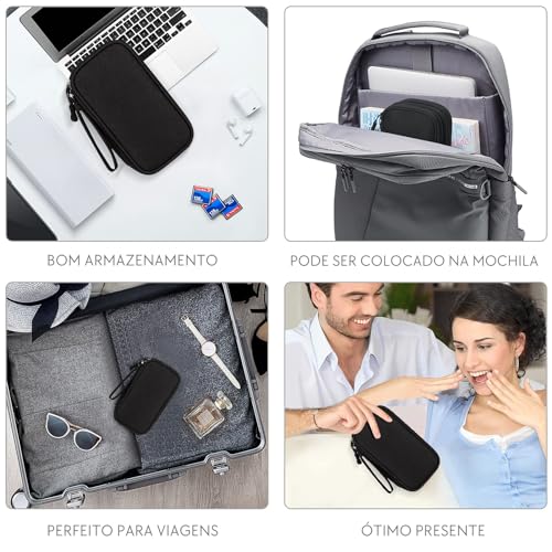 Bolsa Organizadora De Cabo De Viagem Portátil E Impermeável-Acessórios Para Viagem-Organizador Eletr