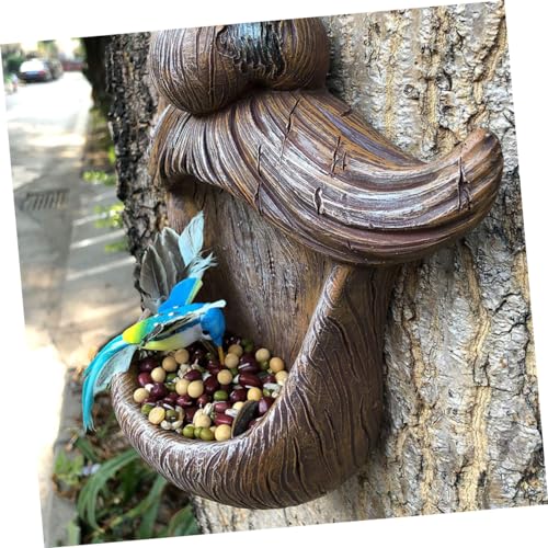 Mangeoire à oiseaux forme de tête arbre originale pour décoration de jardin - 7