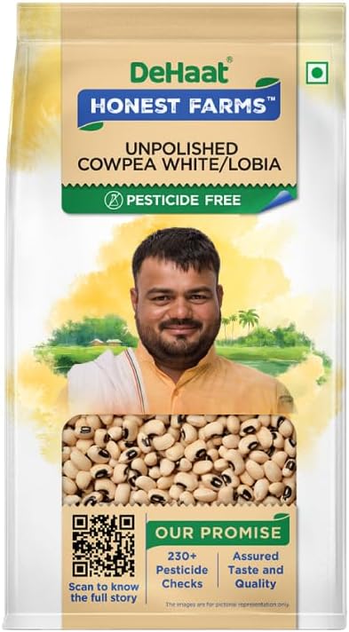 DeHaat Honest Farms Pesticide Free Unpolished Cowpea White/Lobia 500 GM