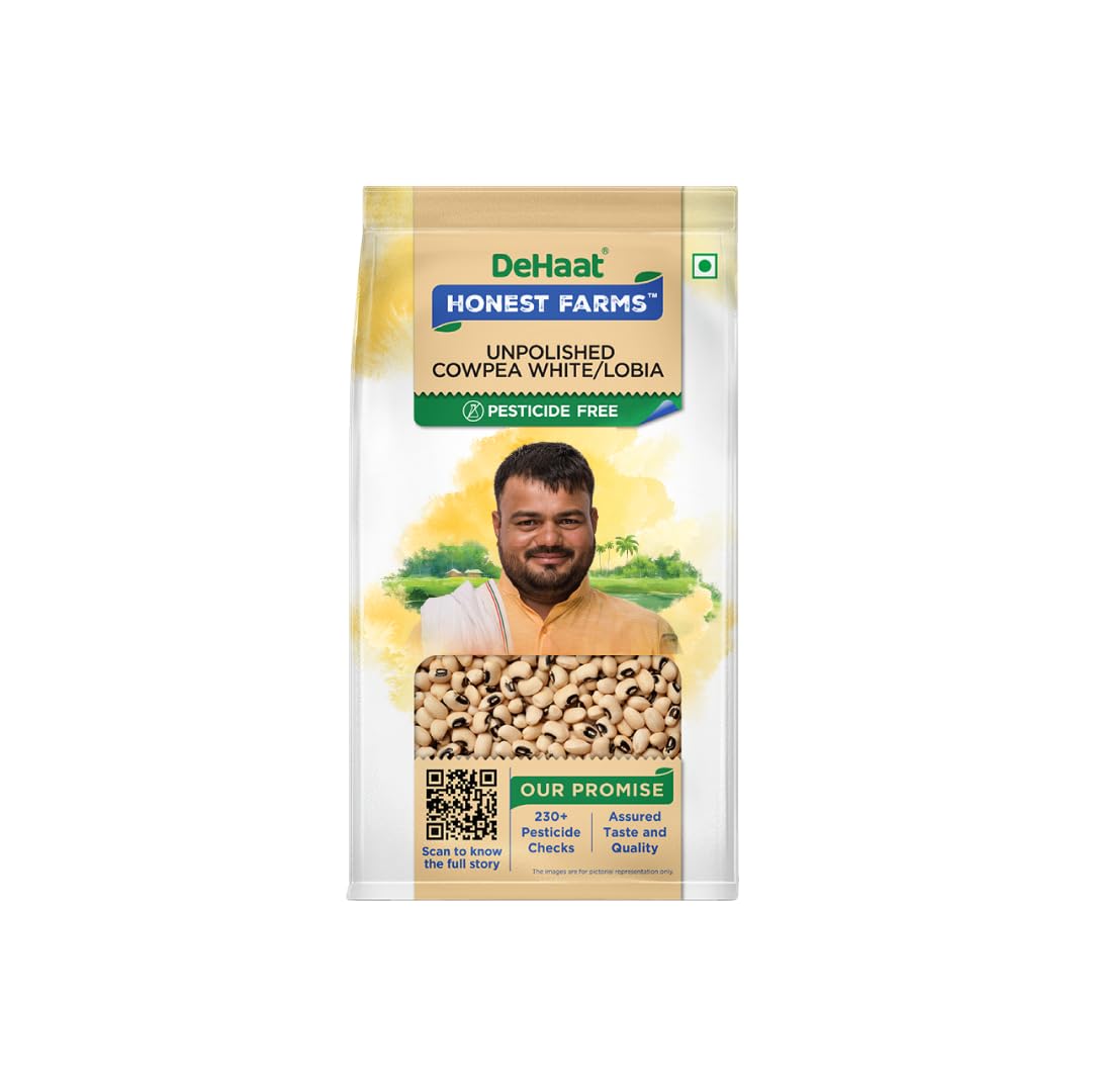 DeHaat Honest Farms Pesticide Free Unpolished Cowpea White/Lobia 500 GM