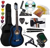 guitare folk delson avis  Pack Guitare Classique 1/2 (Enfant) 6 Accessoires Cour Vidéo et DVD (Bleu)