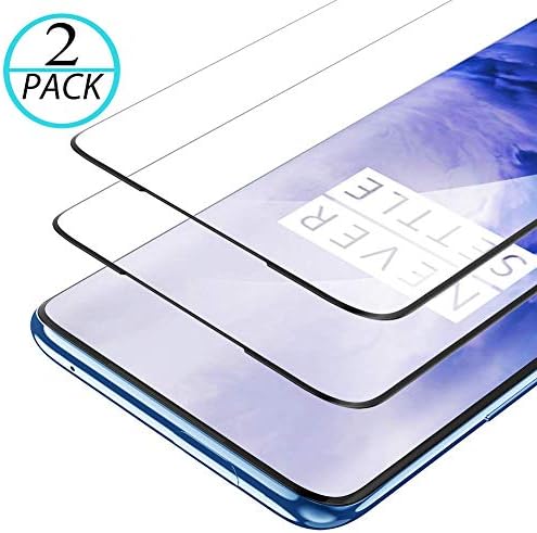 QUESPLE OnePlus 7 Pro Screen Protector 2-Pack [9H Hardness] [Full Coverage][Bubble Free] Protective Film HD Clear Tempered Glass Screen Protector for OnePlus 7 Pro