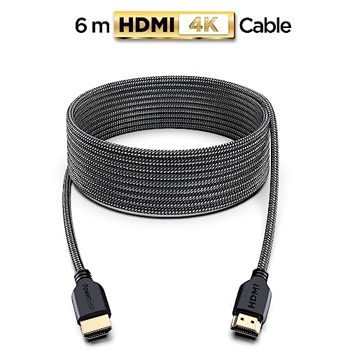 Image of PowerBear 4K HDMI Cable 20 ft | Long Hdmi Cable, Braided Nylon & Gold Connectors, 4K @ 60Hz, Ultra HD, 2K, 1080P, ARC & CL3 Rated | for Laptop, Monitor, PS5, PS4, Xbox One, Fire TV, & More