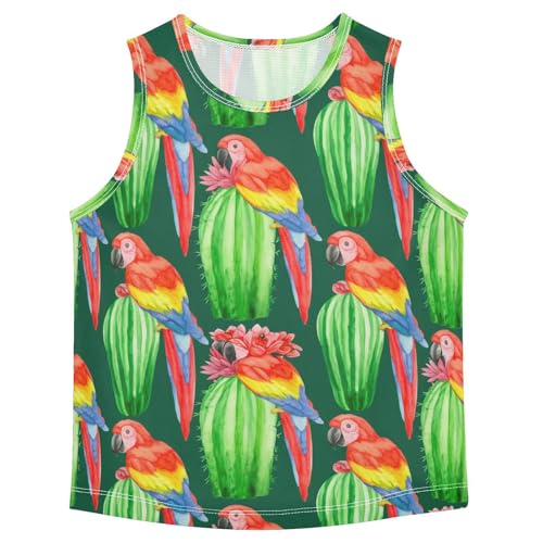 Birds Cactus Flower Boys Tank Tops Toddler Tank Top Shirts Undershirts Quik Dry for Summer,3T